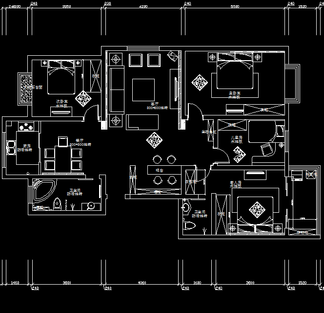 现代三居室住宅精装修及电气施工图附效果图免费下载 - 建筑装修图